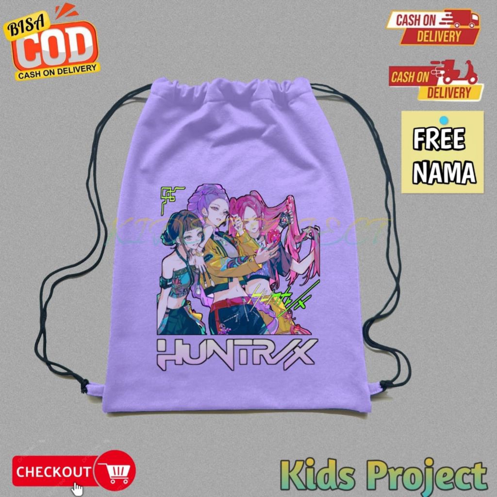 Jual String Bag Tas Serut Anak Huntrix Keren - Tas Serut Anak Custom ...