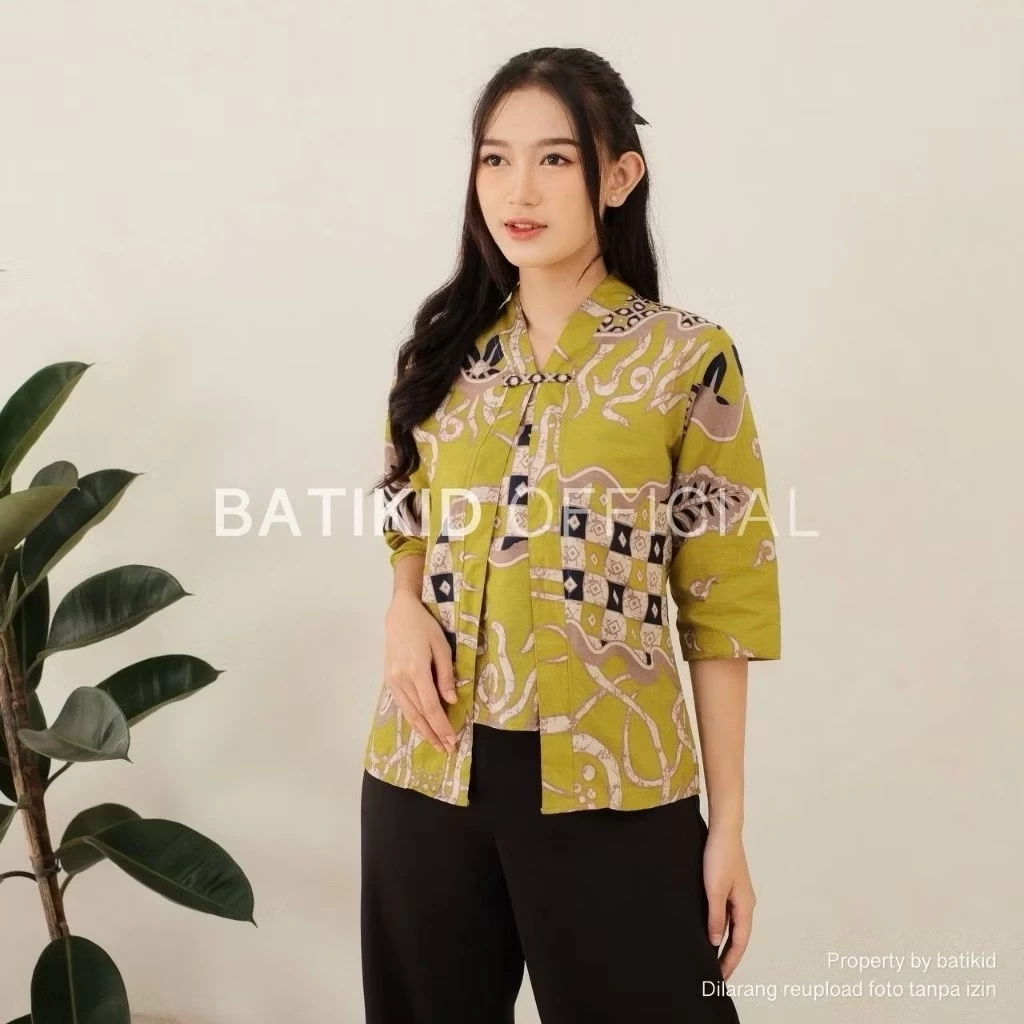 Gambar 7 Atasan Batik Wanita Katun Asli Blouse Bolero Kekinian Pekalongan