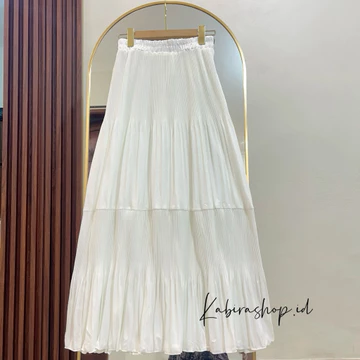 MILLY SKIRT Rok Plisket Lidi Mayung Susun 2 Rok Plisket Cabang Ruffle Pleated Skirt Layer