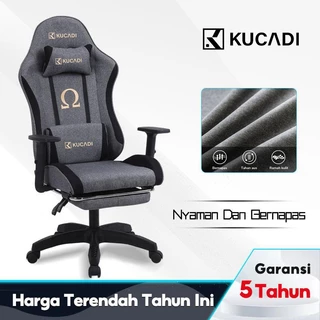 KUCADI Kursi Gaming / Katun Dan Linen Bernapas Kursi Kantor / Kursi Kerja / Kursi Belajar / Kursi Santai / Kursi Putar / Gaming Chair/ Kursi Hidrolik [ Garansi lima tahun ]
