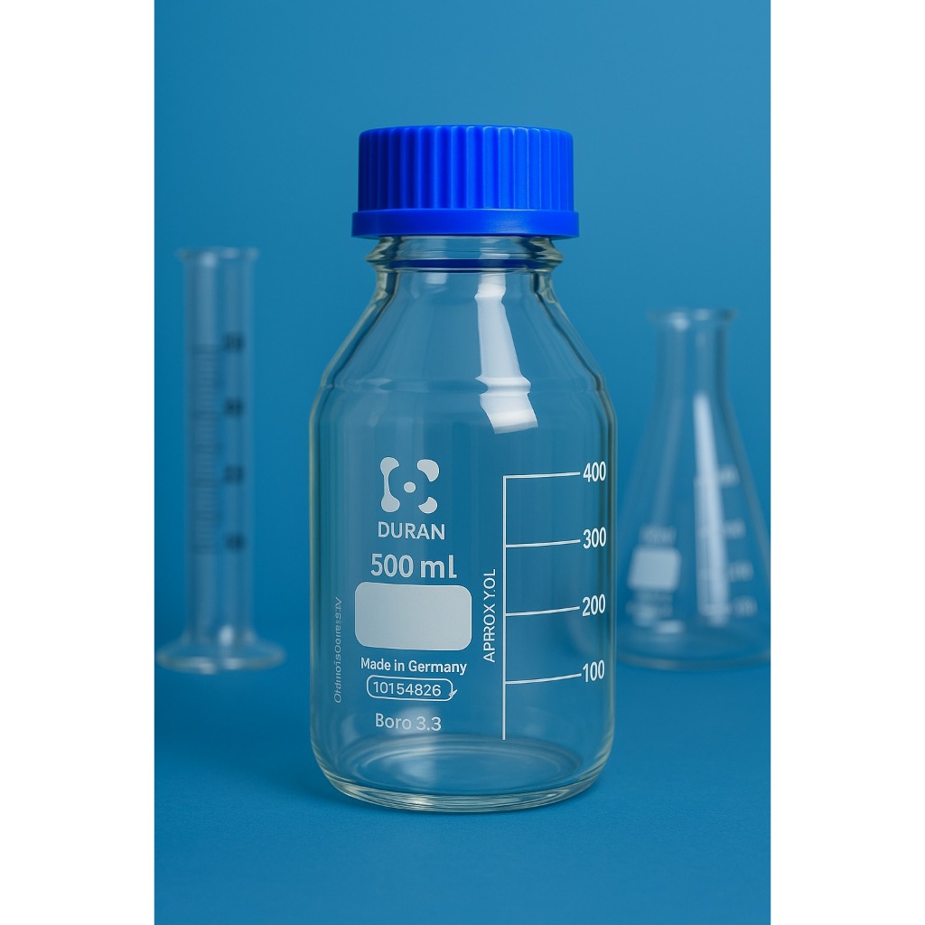 Jual Schott Duran Botol Lab / Lab Bottle + Screw cap Biru - 100,250,500 ...
