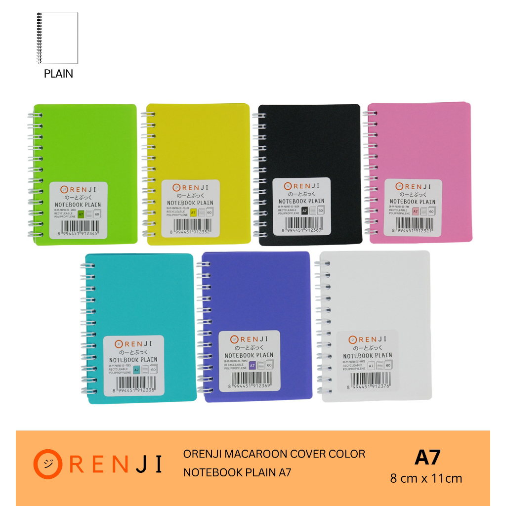 Jual Orenji Notebook Macaroon Cover Color - PLAIN Notebook A7 - Ukuran ...