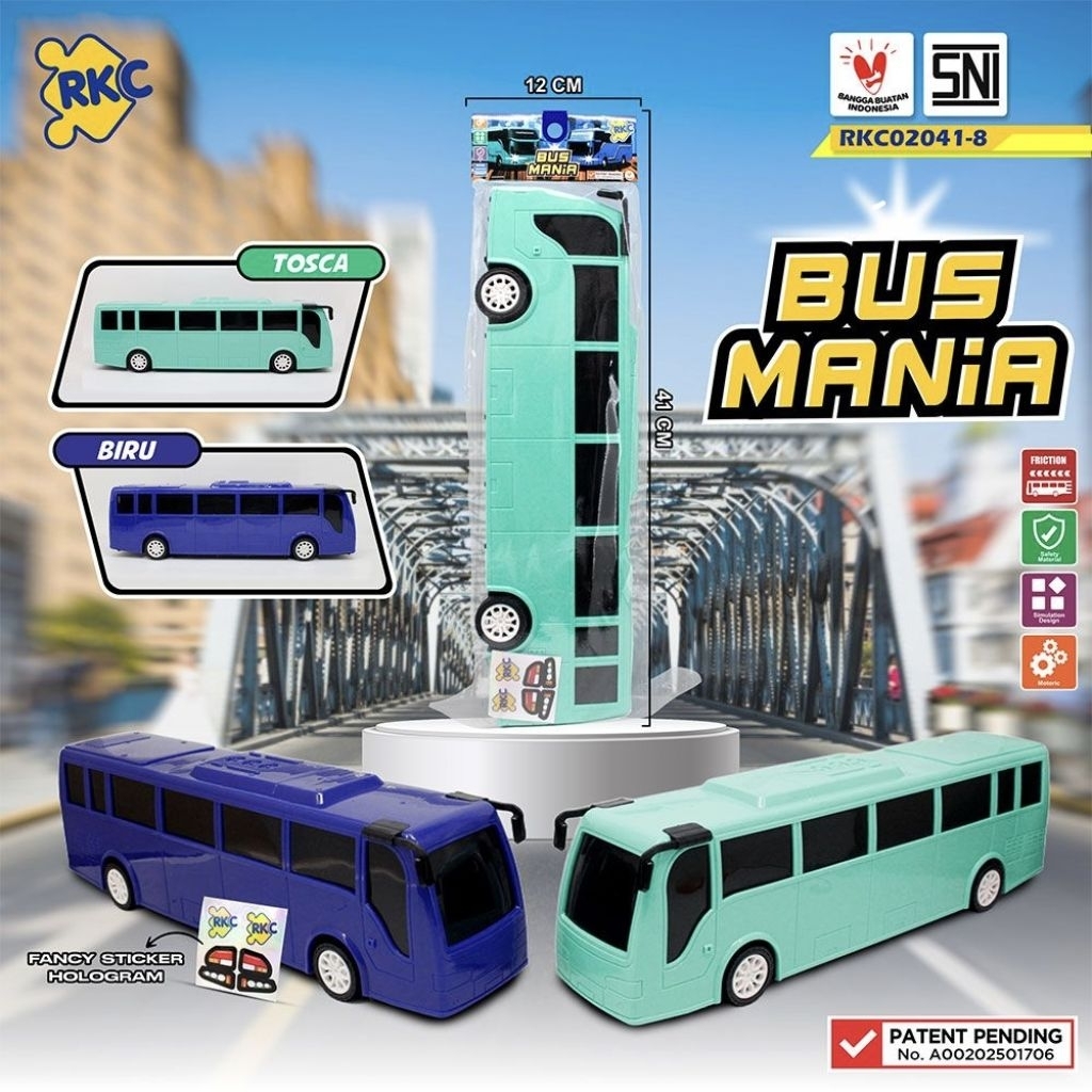 Jual LIMITED EDITION - Mainan Kendaraan Bus Miniatur RKC Manual SNI ...