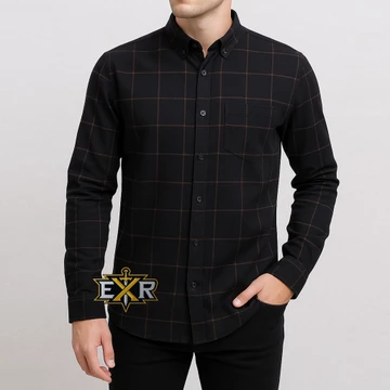 Kemeja Flanel Pria Lengan Panjang Unisex Motif Kotak Bahan Flanel Import Exrone