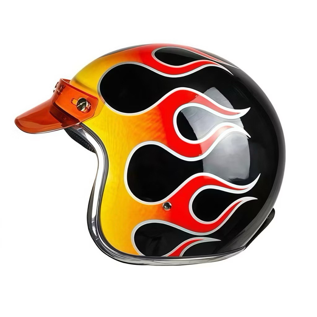 Jual Helm Bogo Api Vintage List Chrome SNI – Retro Half Face Original ...