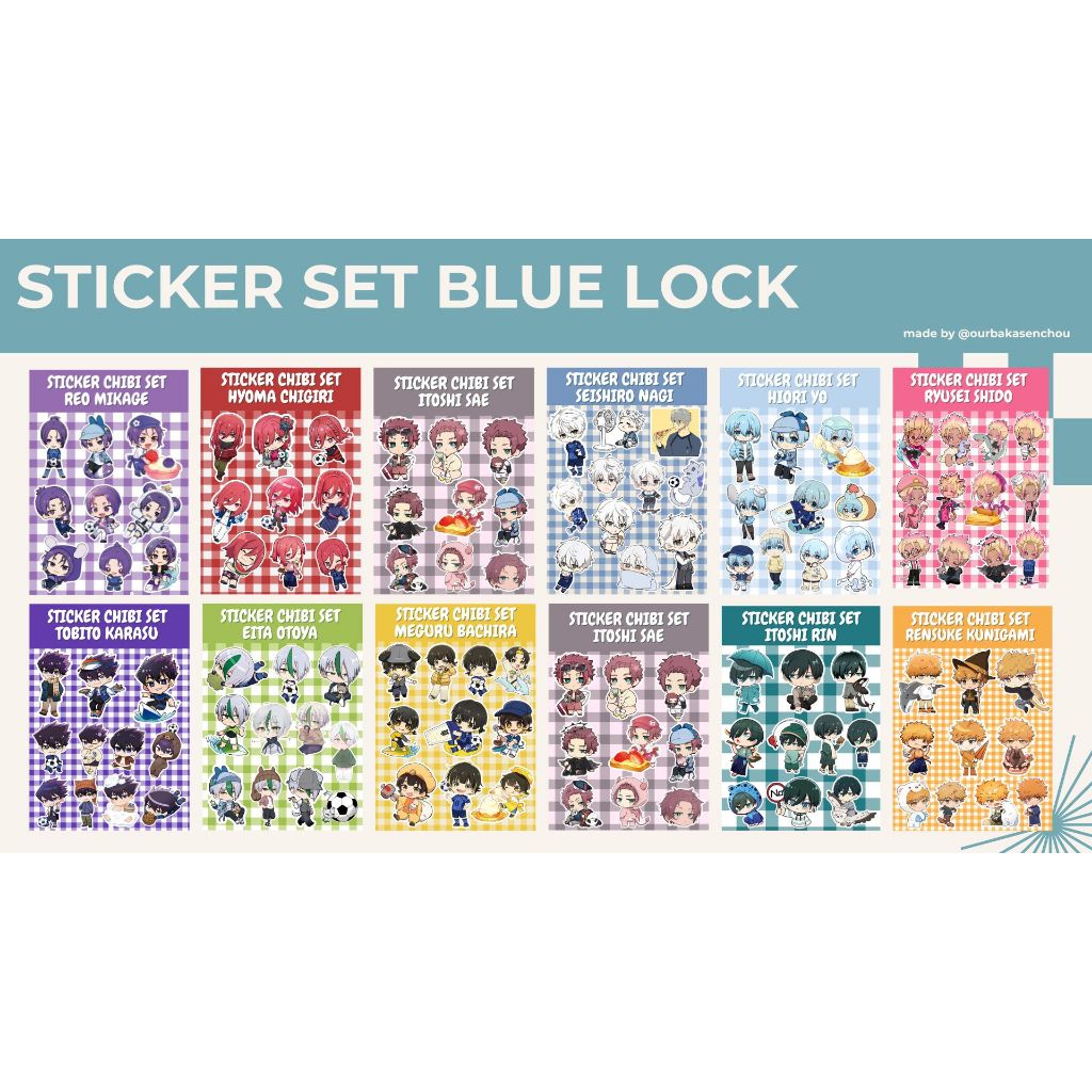 Jual STICKER SET CHIBI A6 ANIME BLUE LOCK STICKER GLOSSY ISAGI NAGI ...