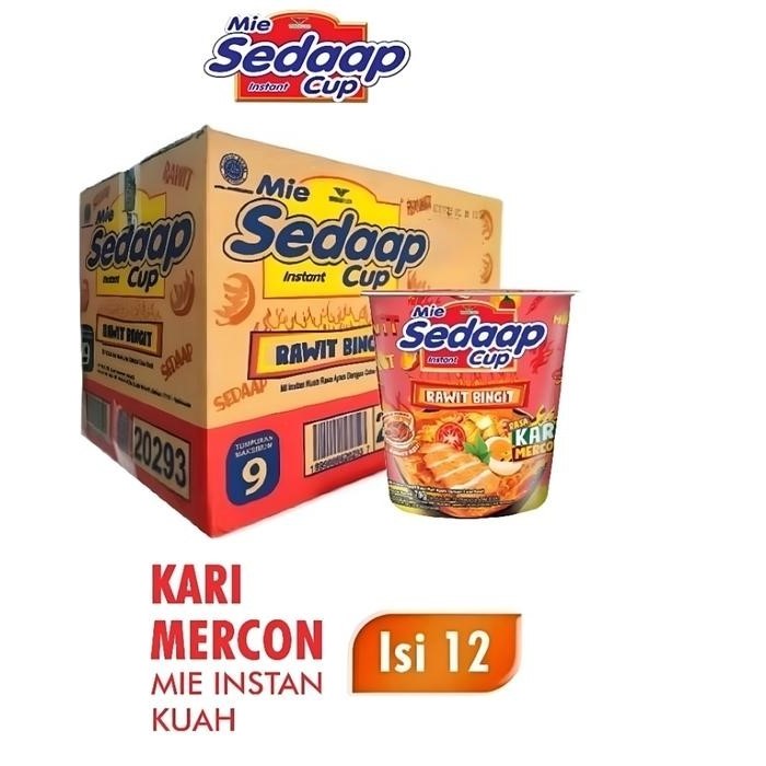 Jual SEDAAP CUP RASA KARI MERCON 1 DUS 12 PCS | Shopee Indonesia
