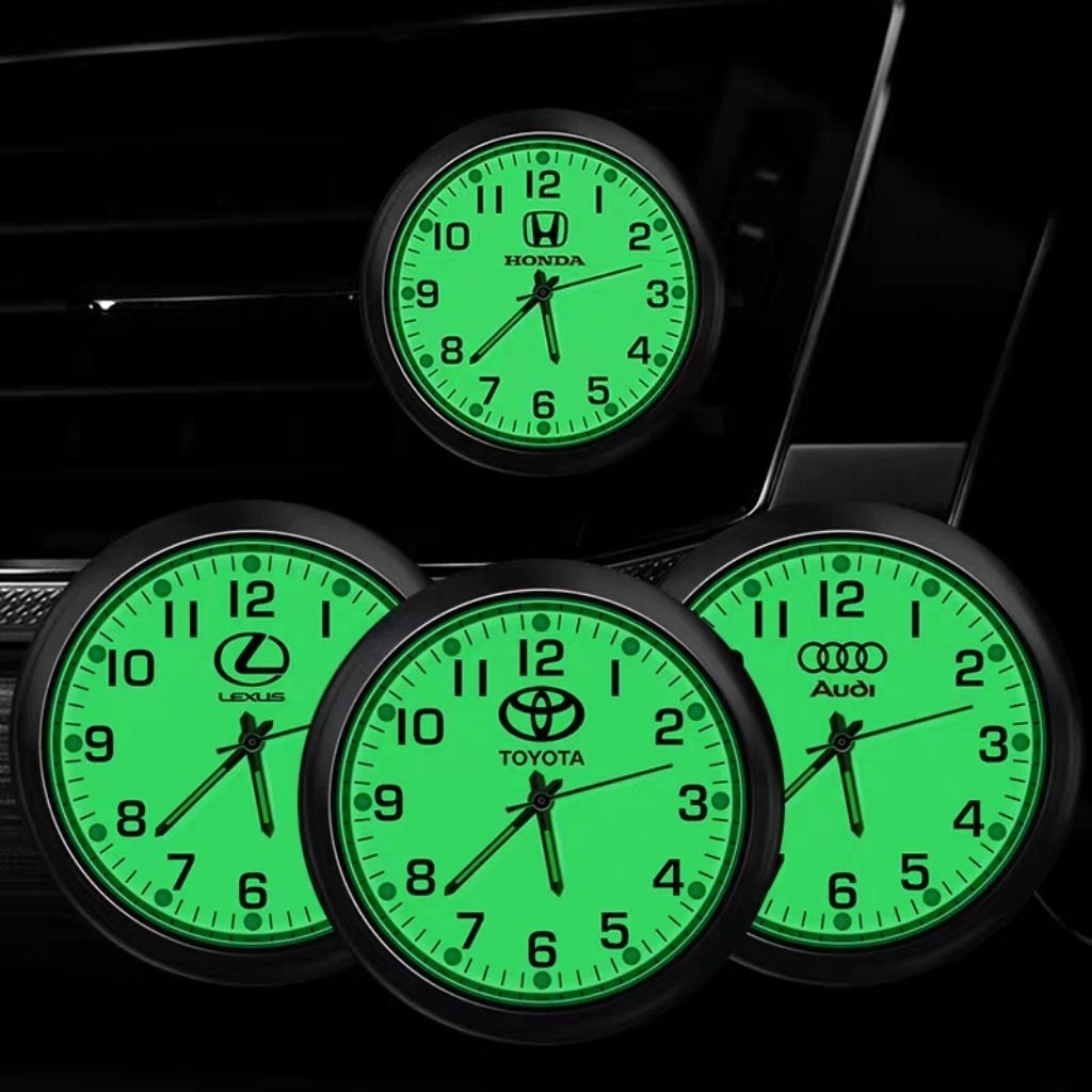 Jam mobil, jam elektronik bercahaya mobil, ornamen dekorasi interior mobil, tampilan waktu, jam elektronik mobil, jam kuarsa
