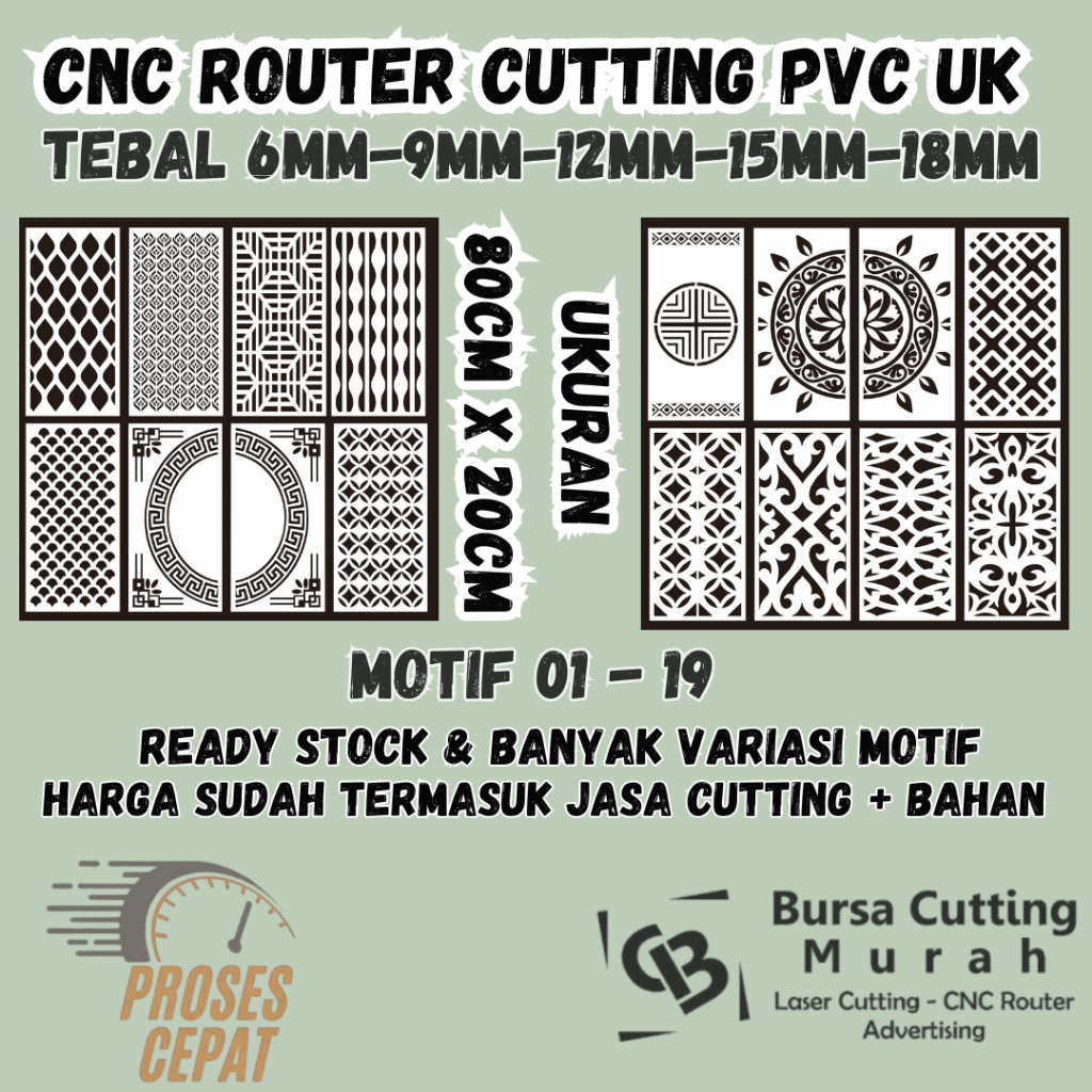Jual PARTISI PVC PENYEKAT RUANGAN UKURAN 80CM X 20CM ORNAMEN HIASAN ...