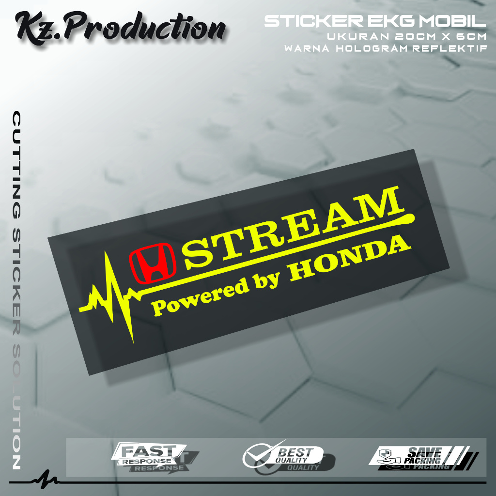 Jual Sticker Cutting Kaca Mobil Honda Stream Motif Detak Jantung EKG ...