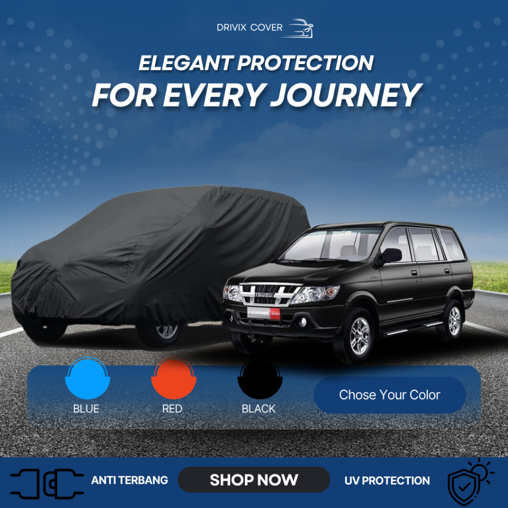 Body Cover Mobil / Sarung Mobil / Mantel Mobil Indoor Outdoor Drivix Satu Warna Untuk Mobil All Panther | High Quality