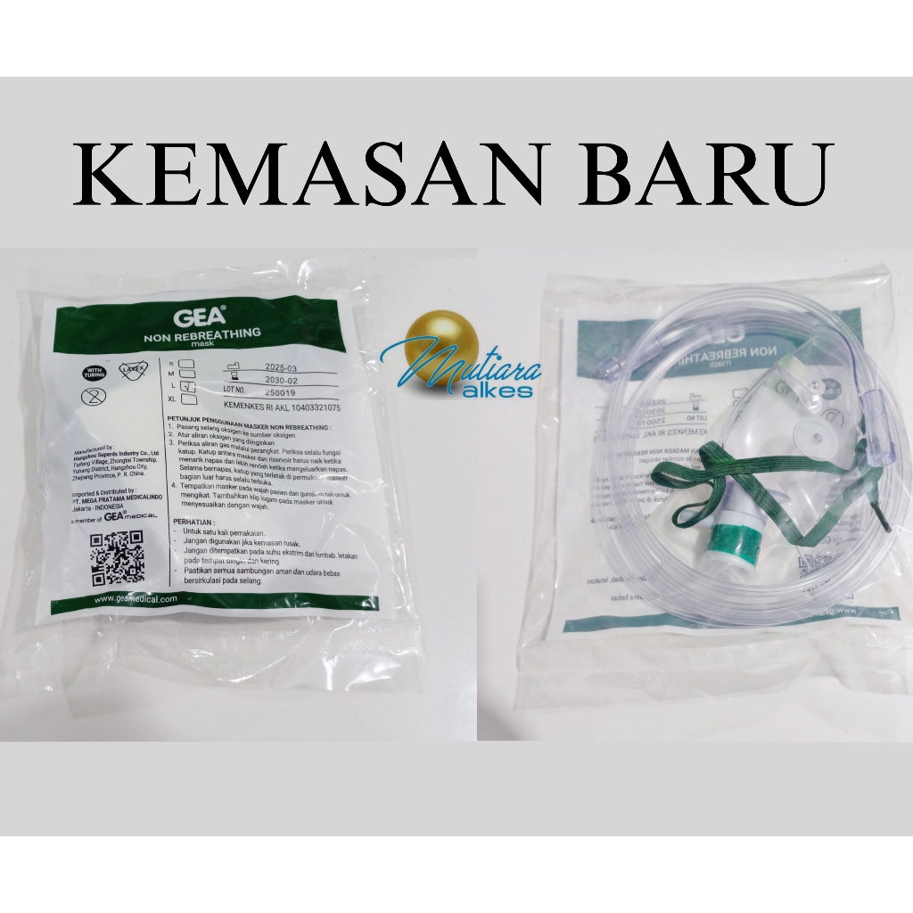 Jual GEA Masker Oksigen Non Rebreathing Dewasa Anak Bayi / NRM Oxygen ...