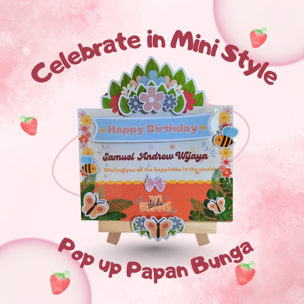 Jual 3D Pop Up Papan Bunga Mini Aesthetic 