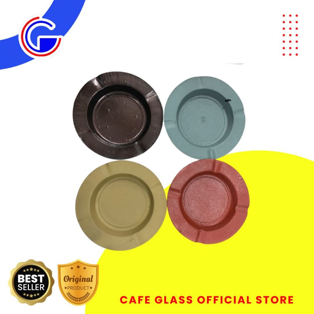Asbak Rokok Bulat Aesthetic Stainless / Asbak Round Warna Lucu Anti Pecah
