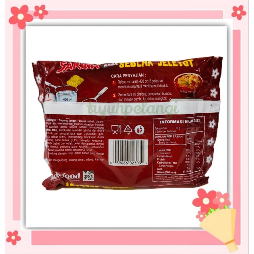Jual SAKURA Mi Rasa Seblak Jeletot HALAL | Shopee Indonesia