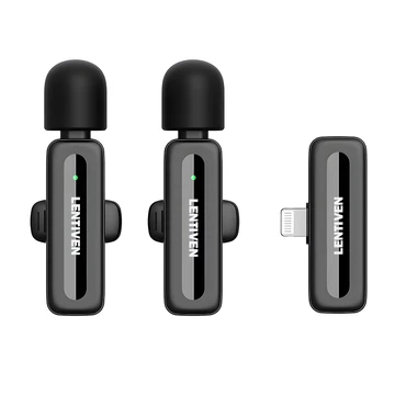 LENTIVEN Wireless Microphone Mic Wireless Clip On Microphone Mikrofon Lavalier HP Plug Play SE80