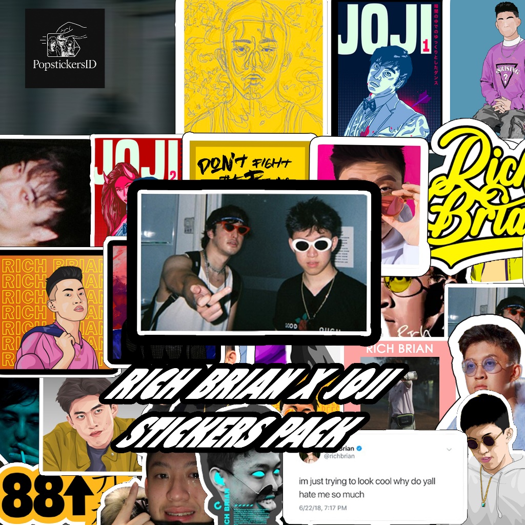 Jual Sticker Pack Rich Brain and JOJI Isi 10 Pcs | Stiker Rapper Asian ...