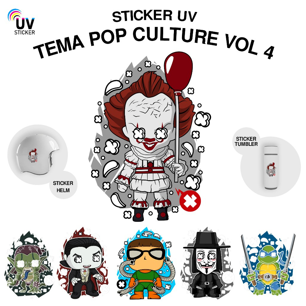 Jual STIKER UV - TEMA POP CULTURE VOL 4 | STICKER UV, STICKER MOTOR ...