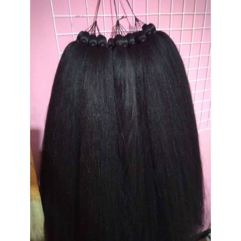 Jual Rambut Cemara tanpa tulang warna hitam panjang 80cm | Shopee Indonesia
