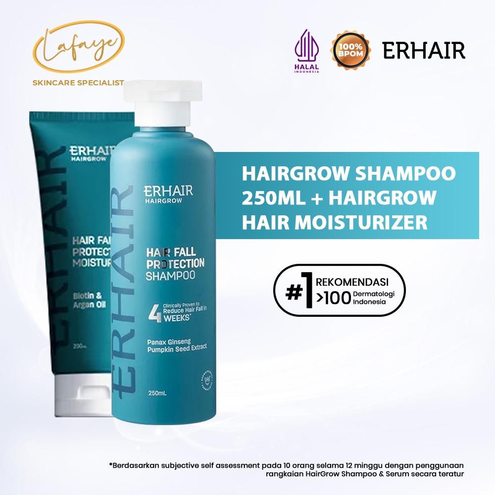 Jual ERHA ERHAIR Hairgrow Shampoo 250ml + Hairgrow Hair Moisturizer ...