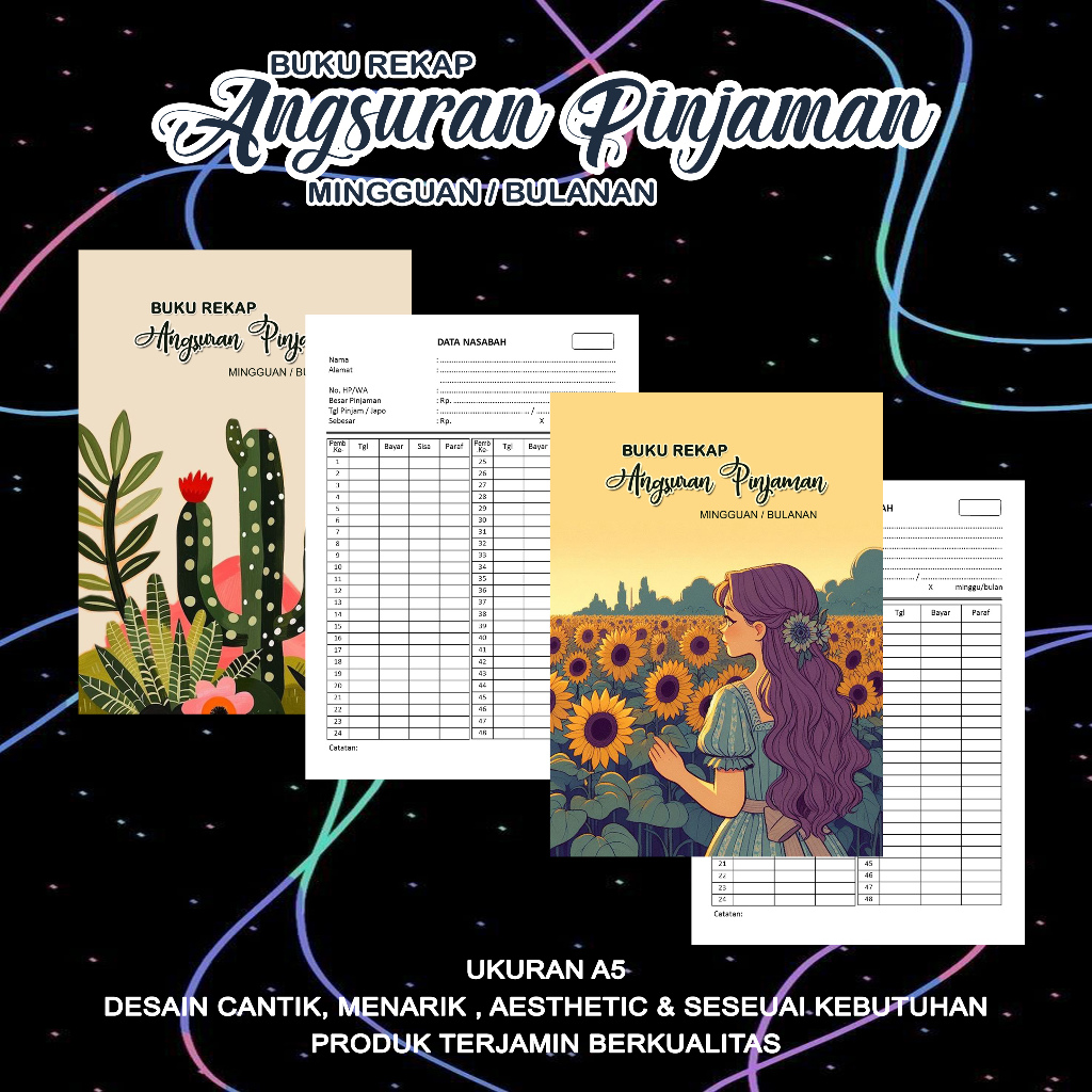 Jual BUKU REKAP ANGSURAN PINJAMAN MINGGUAN/BULANAN BY GRAFISTETIK ...