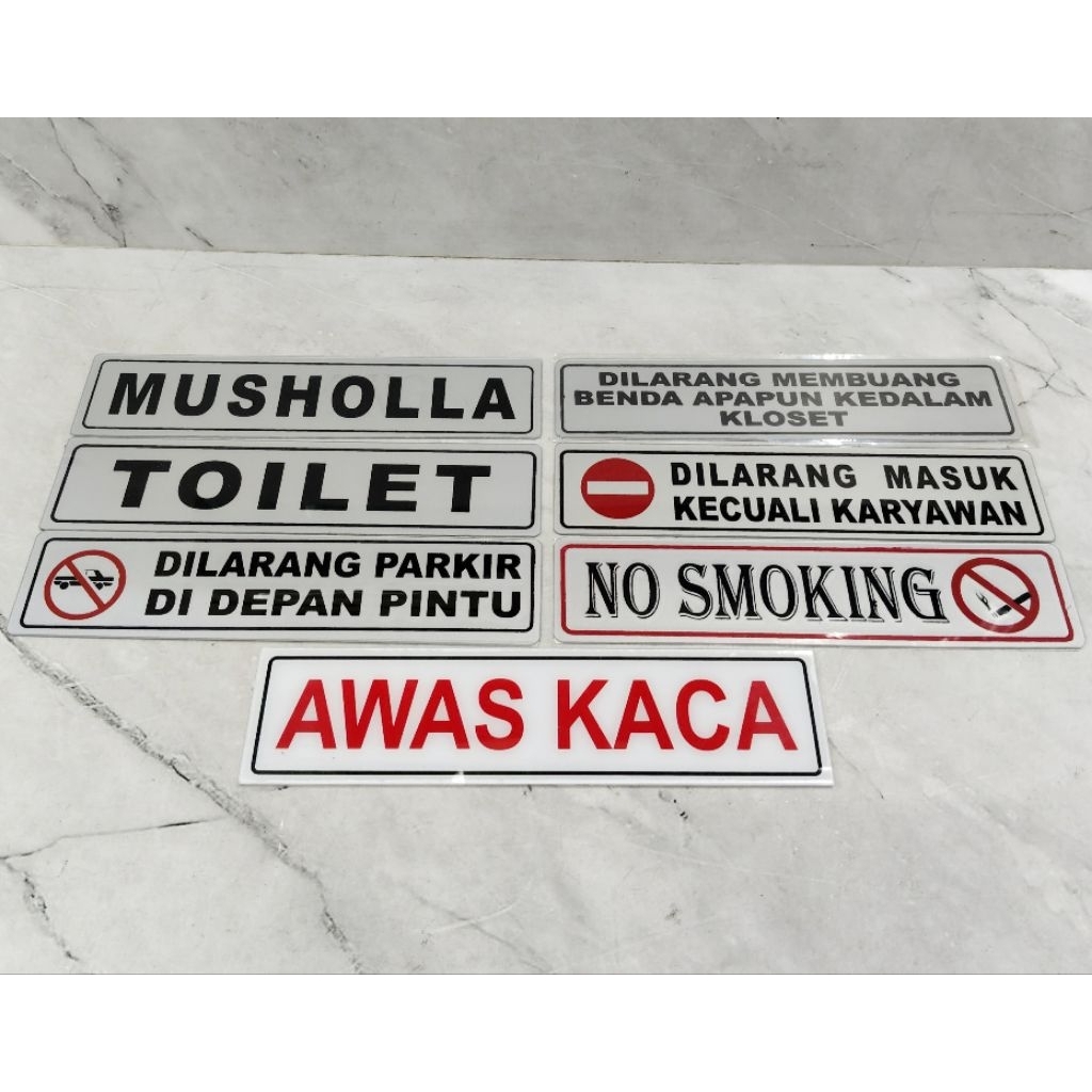 Jual LABEL SIGN AKRILIK LENGKAP / SIGN BOARD AKRILIK / LABEL TARIK ...