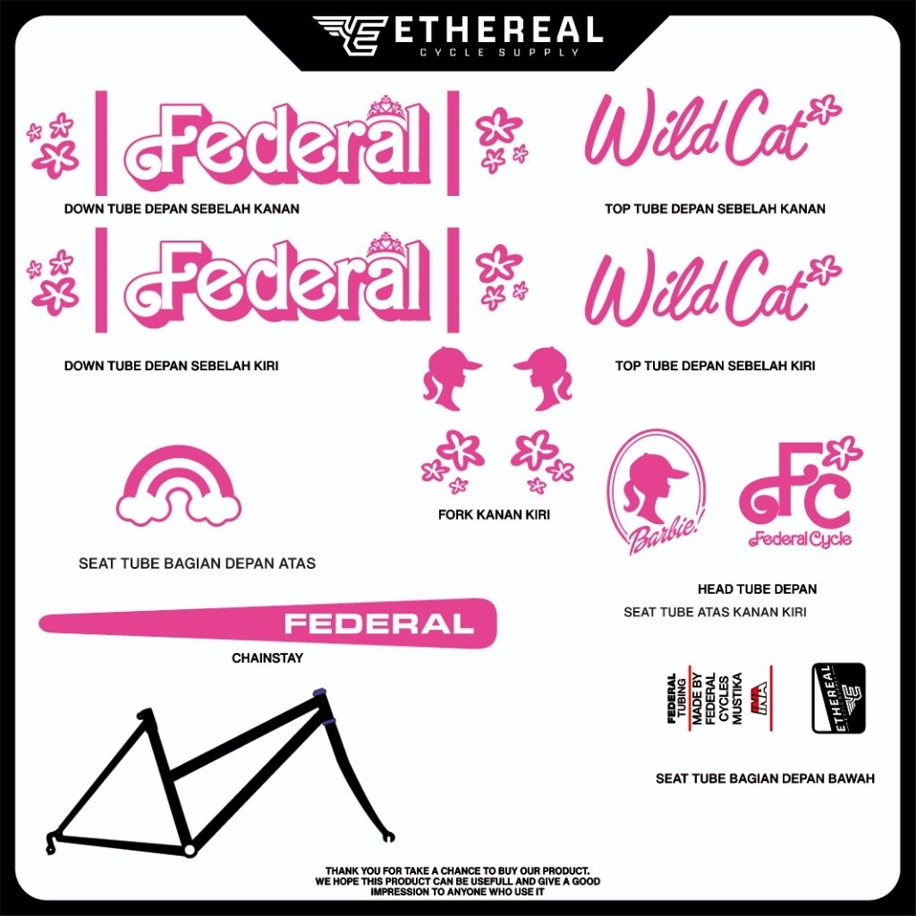 Jual Sticker sepeda FEDERAL WildCat transparan || bebas custom || by ...
