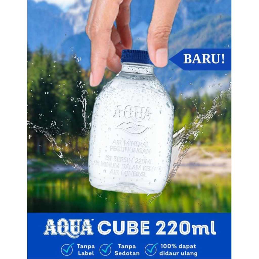 Jual Minuman air minum mineral dalam kemasan halal MUI AQUA botol mini ...
