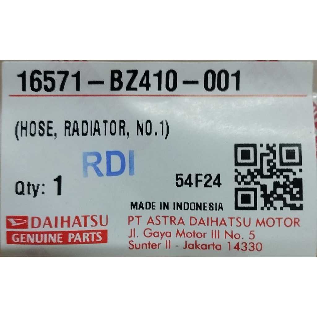 Jual SELANG RADIATOR ATAS DAIHATSU ROCKY/RAIZE 1200CC tahun 2021-2026 ...