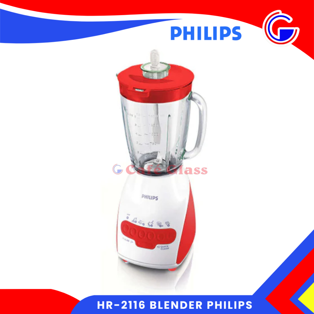 Blender Philips Hr-2116 I Gelas Kaca 2L I Blender Multifungsi I Food Processor Grinder
