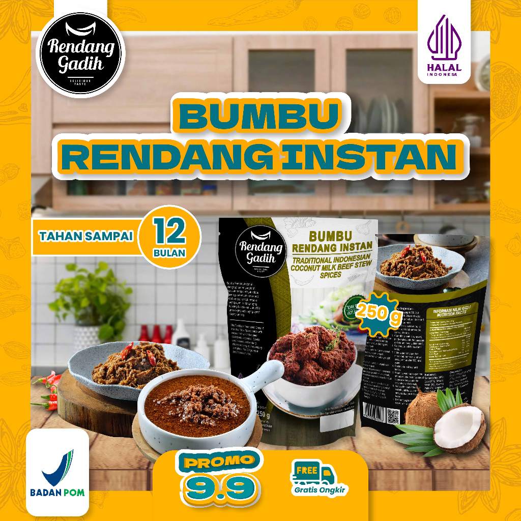 Jual Kimios - Rendang Gadih - Bumbu Rendang Instan 250 g | Shopee Indonesia