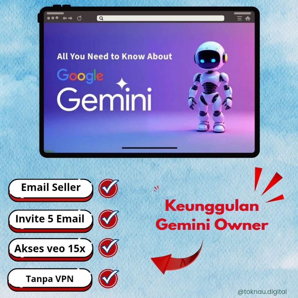 Jual Gemini AI Pro 1 Tahun Private + Drive 2TB | Shopee Indonesia