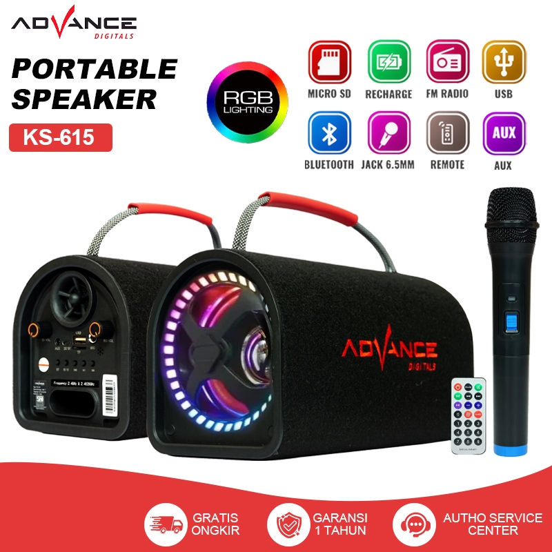 Jual Advance Salon Aktif Bluetooth Full Bass KS-615 Speaker Bluetooth ...