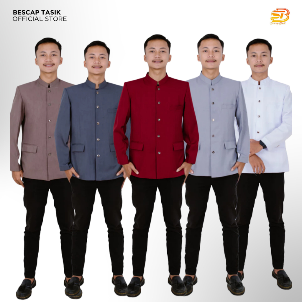 Jual Beskap Jas Koko Pria Muslim Premium Custom Lengan Panjang S-XXXXL ...