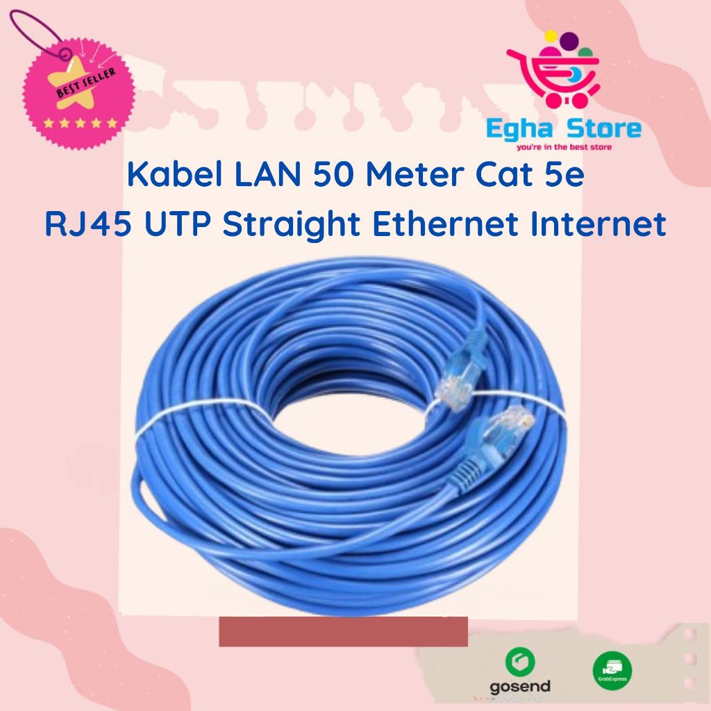 Jual Kabel LAN 50 Meter Cat 5e RJ45 UTP Langsung Siap Pakai Cable ...