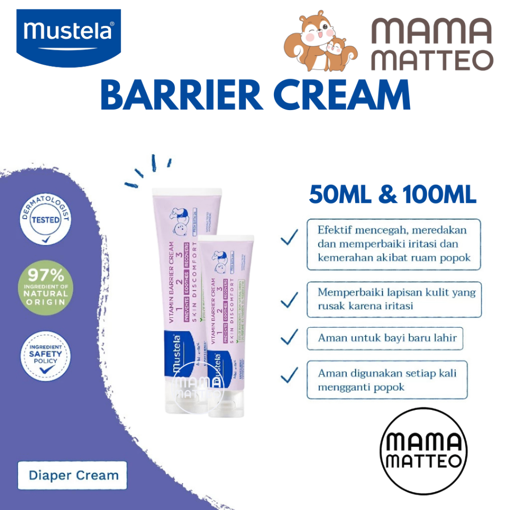 Ruam Popok Mustela 123 Diaper Rash Cream Jual MUSTELA Barrier