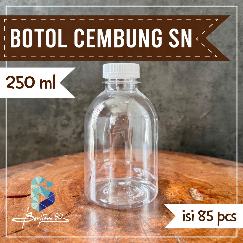 Jual Botol cembung SN 250 ML botol gendut botol kopi +bw | Shopee Indonesia