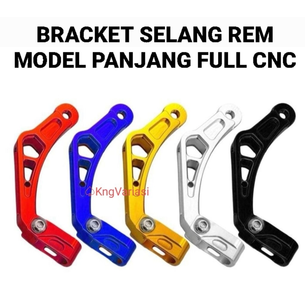 Jual Breket Selang Rem Sepeda Motor Model Panjang Full CNC Varian Warna ...