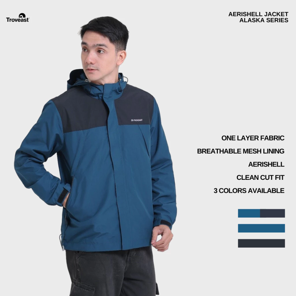 Troveast Urban Jacket Outdoor Breathable Aerishell Series Alaska Black Petrol