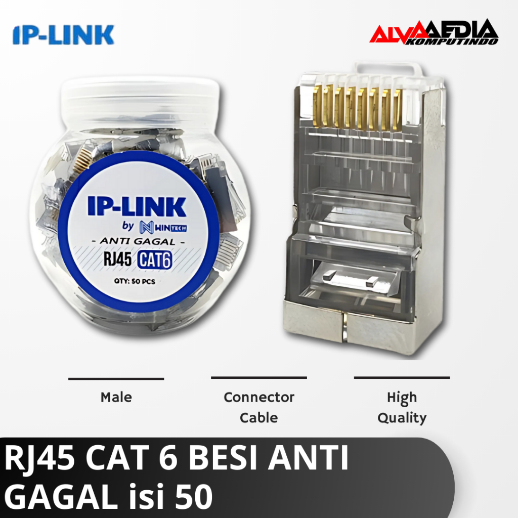Jual KONEKTOR RJ45 IP Link CAT6 BESI ISI 50Pcs | Shopee Indonesia