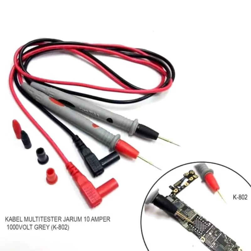 Jual KABEL MULTITESTER JARUM KL K-802 10 AMPER 1000 VOLT GREY ORI ...