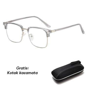 Kacamata Photochromic Anti Radiasi Bagi Laki Dan Perempuan Setengah Bingkai Rektangular