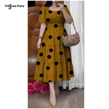 Lavender Dress Korean Vintage Dress Gaun Wanita Motif Bunga Bergaya Korea Import