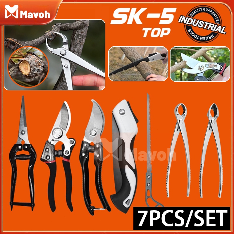 Jual 7PCS/SET Alat Kebun Pemotong Dahan Ranting 21cm Catok Bonsai ...