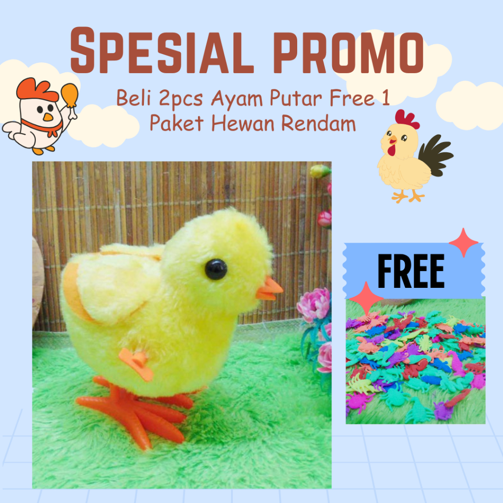 Jual [BELI 2 FREE 1 PAKET HEWAN RENDAM] Pr-17443 Mainan Anak Ayam Jumbo ...
