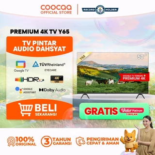 NEW COOCAA TV 50 inch Y65 - 4K GOOGLE TV  - Dolby Audio - Eye Care - HDR10 - Find Remote - (COOCAA 50Y65)