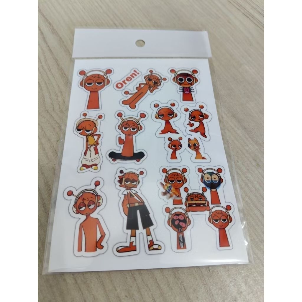 Jual STIKER OREN SPRUNKI / STIKER BELUM DIPOTONG BAHAN VINYL UKURAN A6 ...