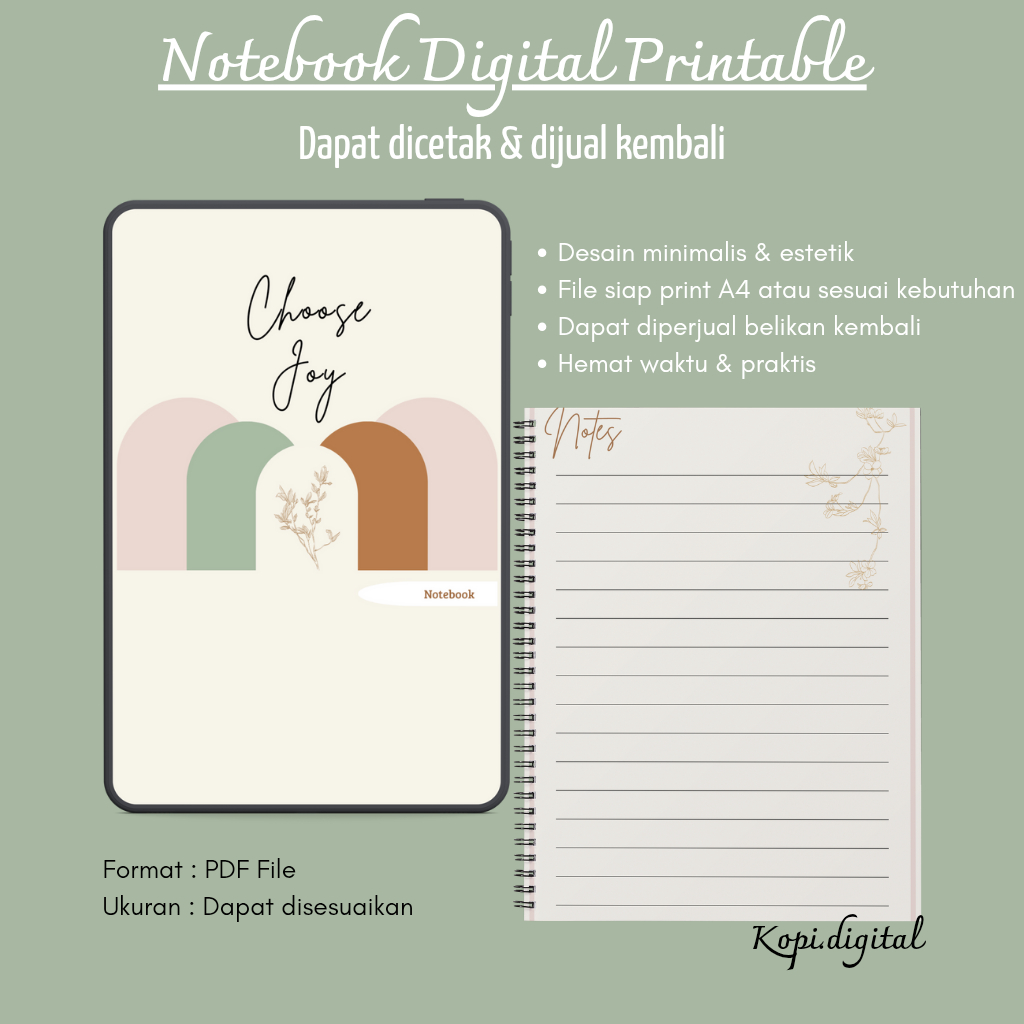 Jual Notebook Digital Aesthetic - Choose Day - Template Catatan ...