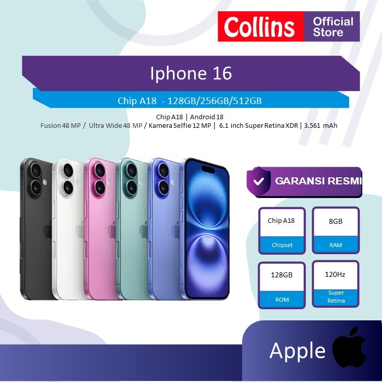 Jual iPhone 16 128GB / 256GB Garansi Resmi Indo | Shopee Indonesia