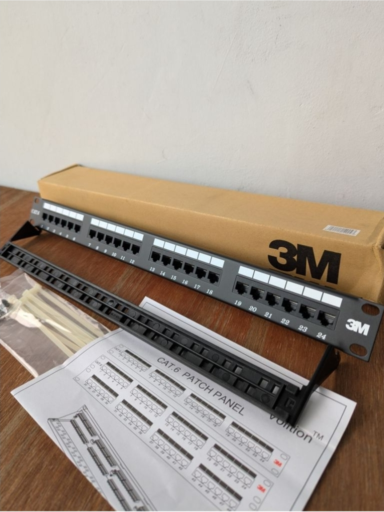 Jual 3M Patch Panel CAT6 24 Port - Panel Jaringan RJ45 1U - XF-5000 ...